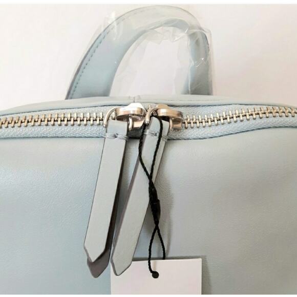 Vera Bradley Small Backpack Genuine Leather Carryall Quilted Dusty Blue NWT - Picture 7 of 13